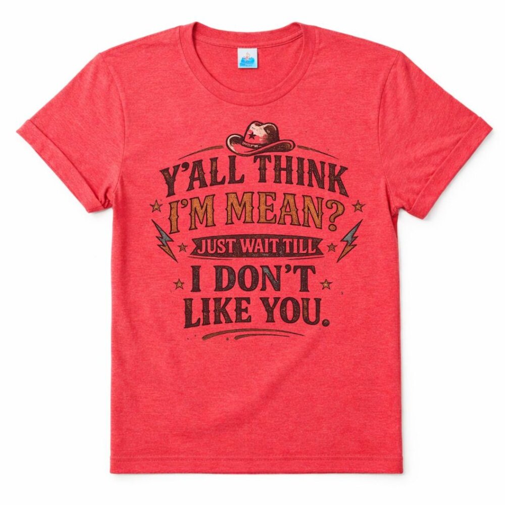 Think Im Mean Funny Graphic T Shirt Trendy Boutique Style Tee Womens